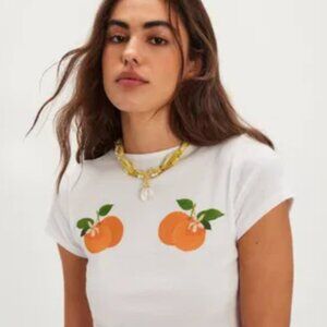 Lisa Says Gah Free People Alex Tee- Orange XS BRAND NEW W TAGS